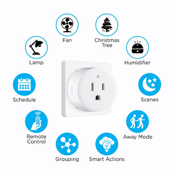 Smart Plug - WiFi Remote App Control for Lights & Appliances; Compatible with Alexa and Google Home Assistant - JONATHAN Y